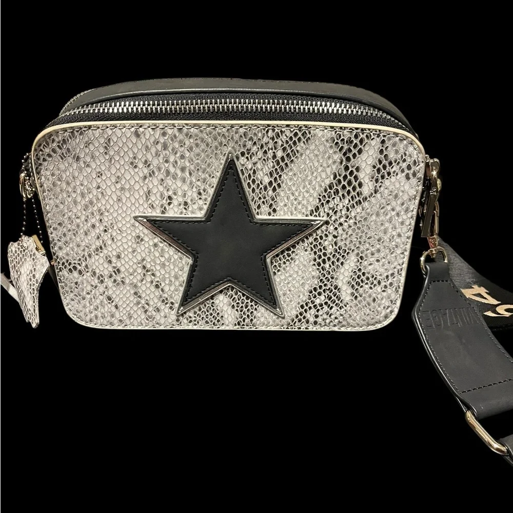 Vintage Havana Black and Silver Snakeskin Crossbody Bag with Extra Strap - Picture 3 of 5
